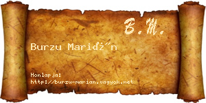 Burzu Marián névjegykártya